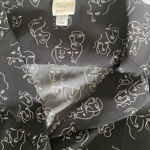 Black Mid-length Button Up Faces Collared Dress